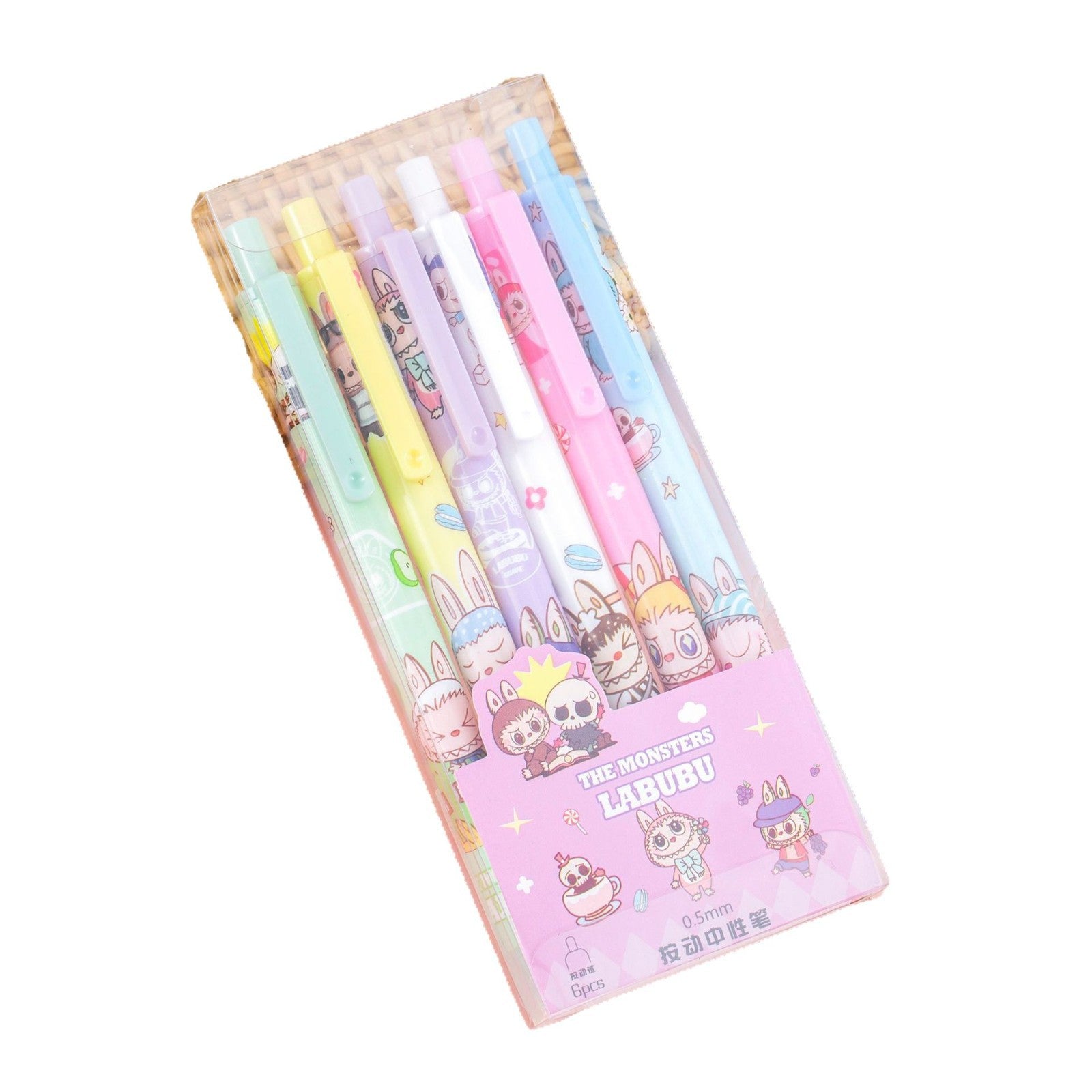 Wholesale Creative 6-pack box of cute black gel pens for girls