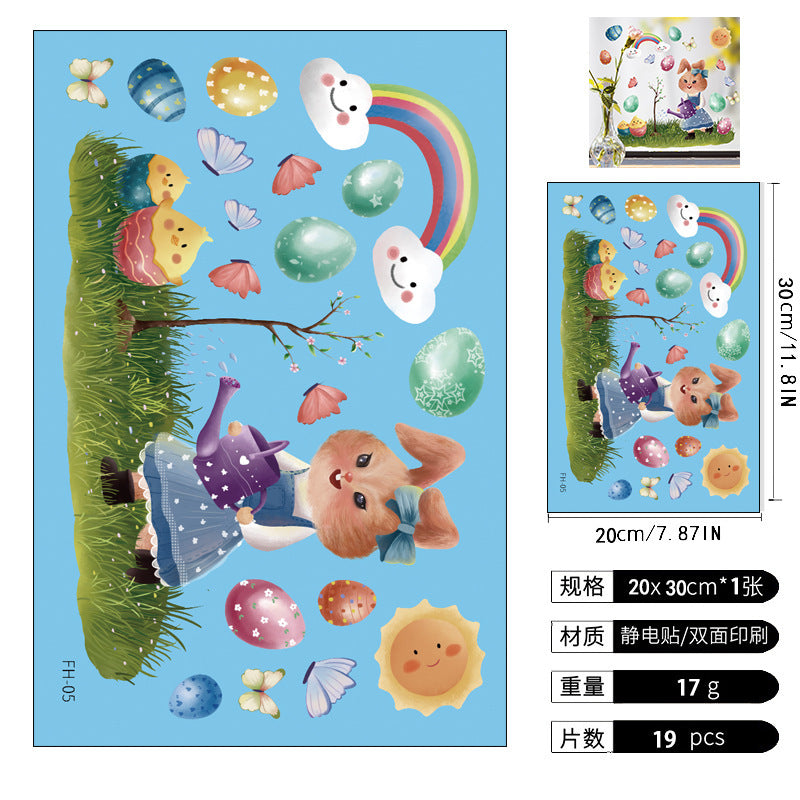 Wholesale PVC Easter Window Static Decoration Sticker