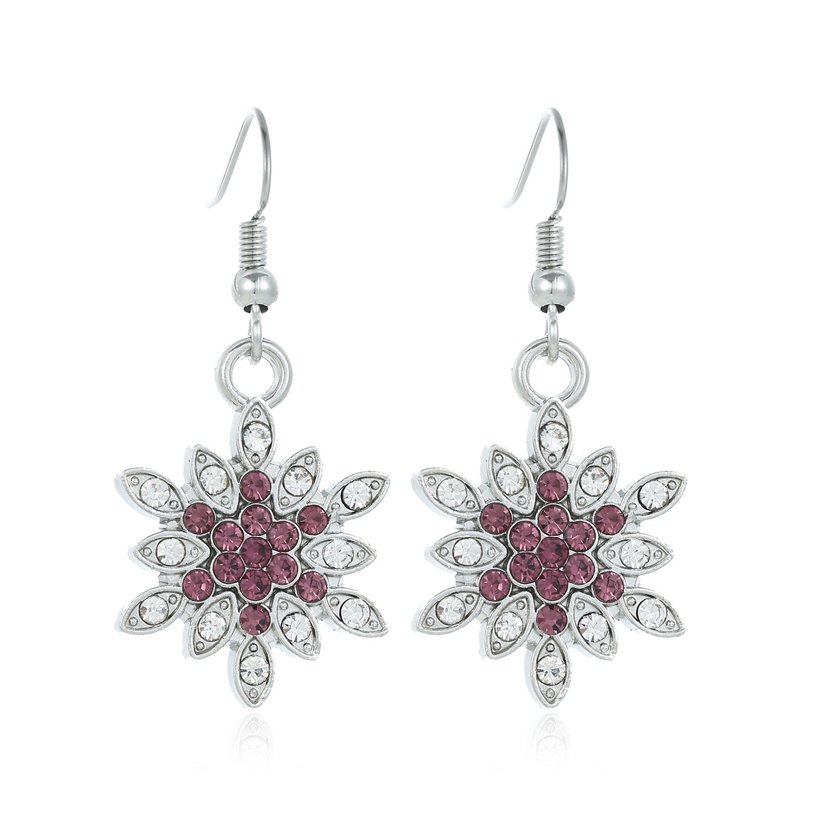 Wholesale Alloy diamond snowflake earrings