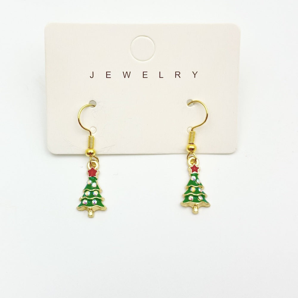 Wallesar Santa Claus Christmas Tree Cartoon Earrings