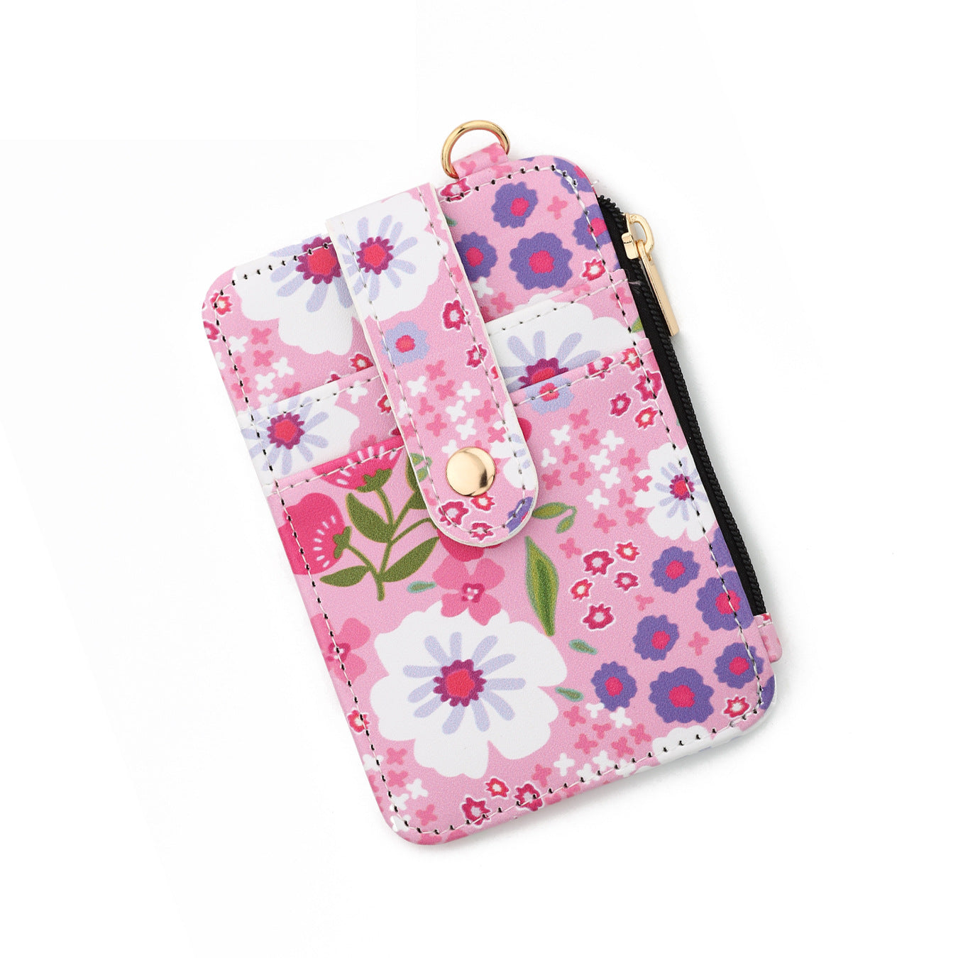 Wholesale Printed folded zipper style colorful floral coin purse