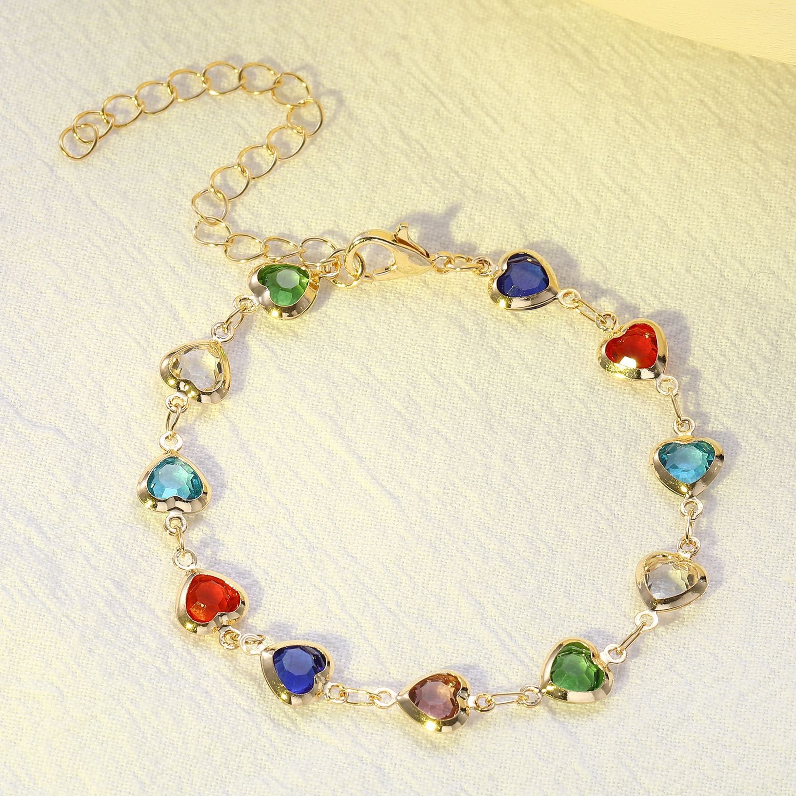 Wholesale Colorful heart zircon bracelet