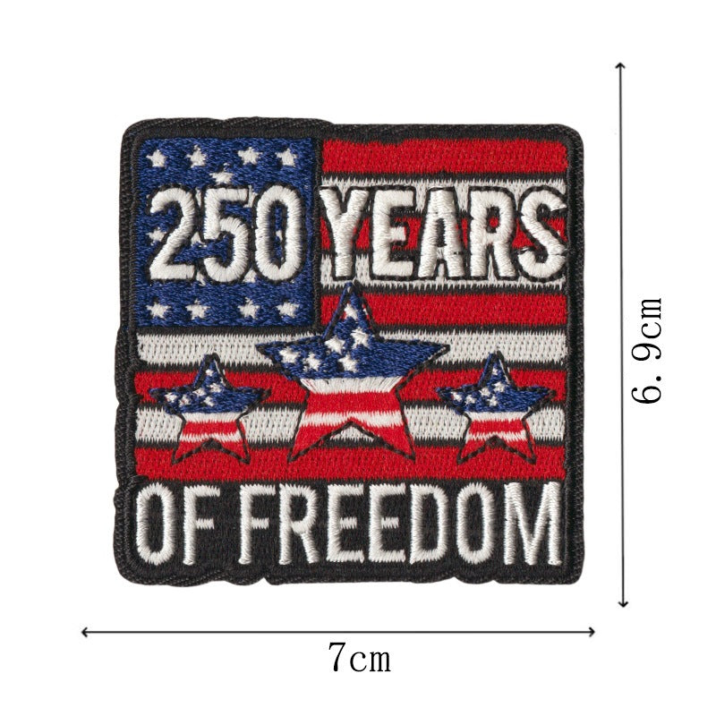 Wholesale Decorative Embroidered Patches 50 Piece Set With Liberty Bell Statue Of Liberty American Flag Design For Towels