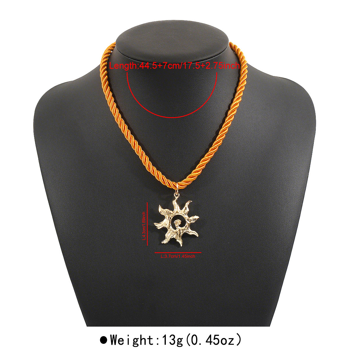 Wholesale Leisure holiday style colorful rope dopamine love sun daisy necklace for women