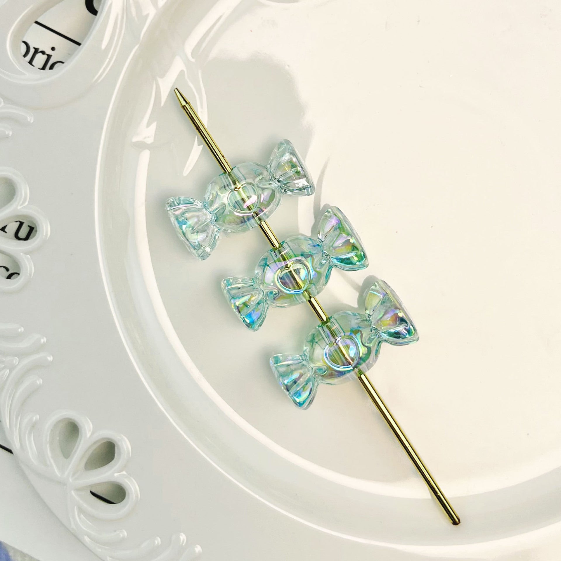 Wholesale 10pcs Colored transparent heart-shaped candy Acrylic Beads