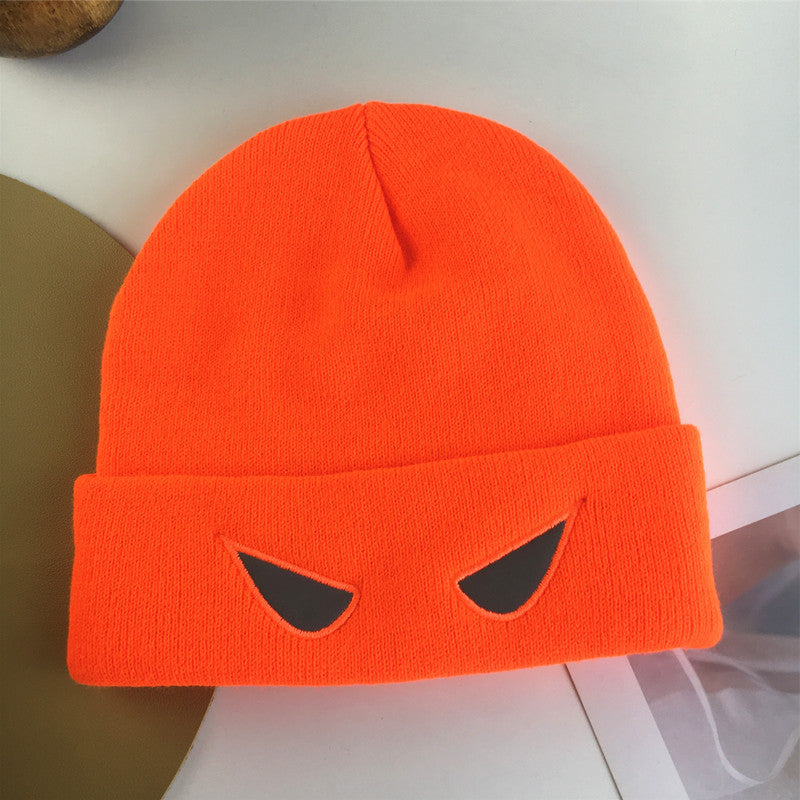 Wholesale Acrylic Autumn and Winter Reflective Devil's Eye Knitted Hats for Couples' Warm Woolen Hats