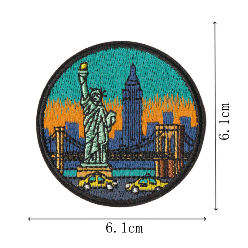 Wholesale World City Landmark Iron On Patch Set Chic DIY Travel Decorative Patches For ets Backpacks Handbags Scrapbooking Casual Craft Supply