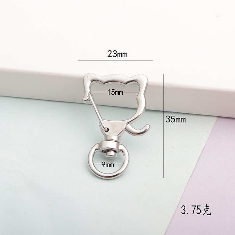Wholesale shaped keychain metal cat dolphin love five-pointed star cherry blossom shell jewelry accessories diy