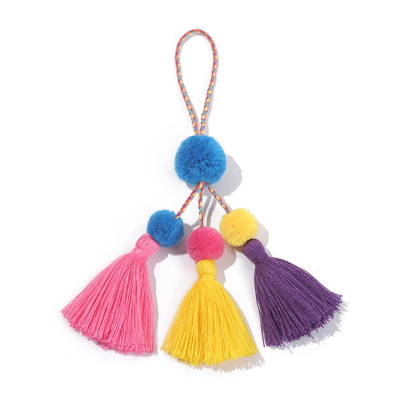 Wholesale Wool Ball Tassel Polyester Keychain