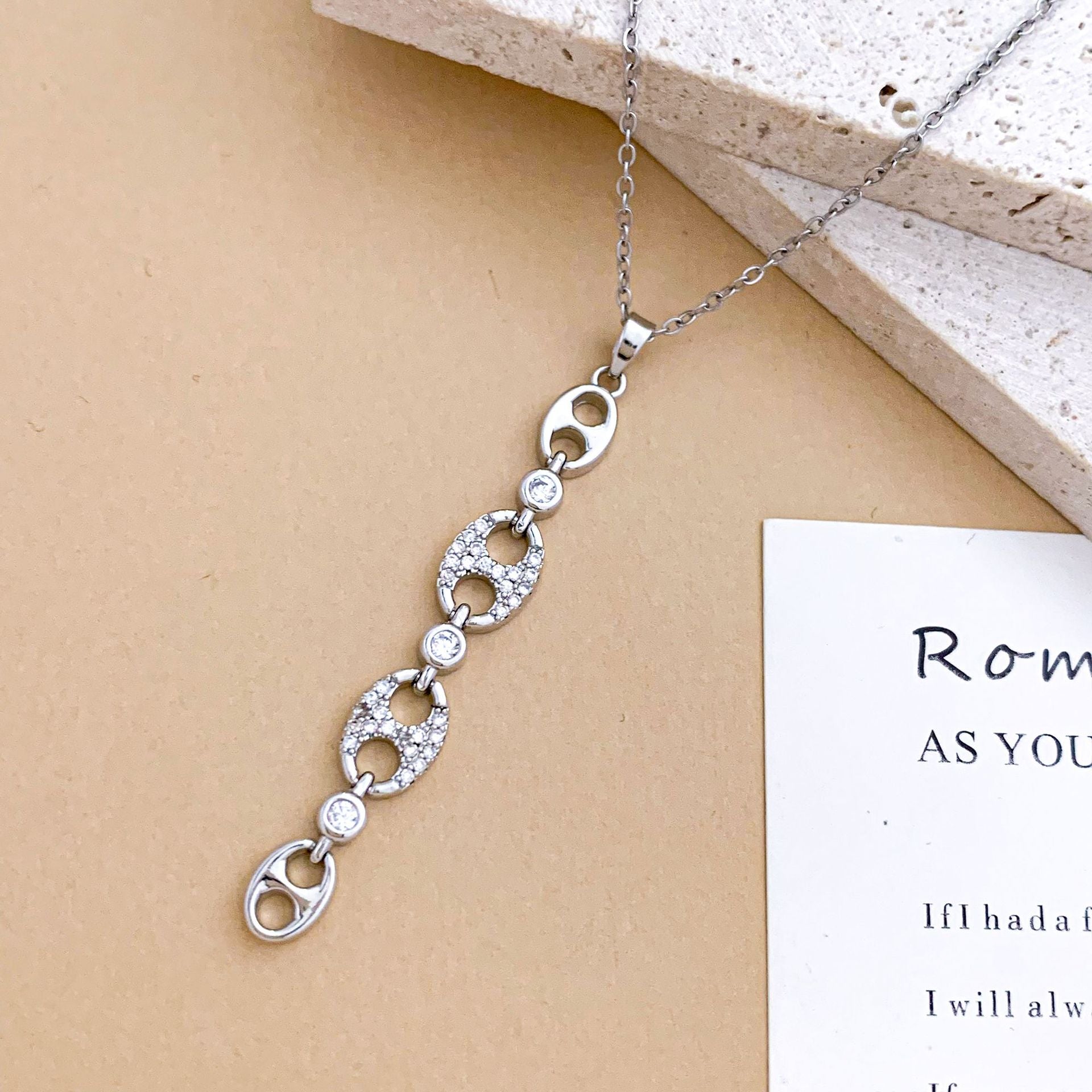 Wholesale Bow Necklace Accessories Women' s Luxury Titanium Steel Necklace