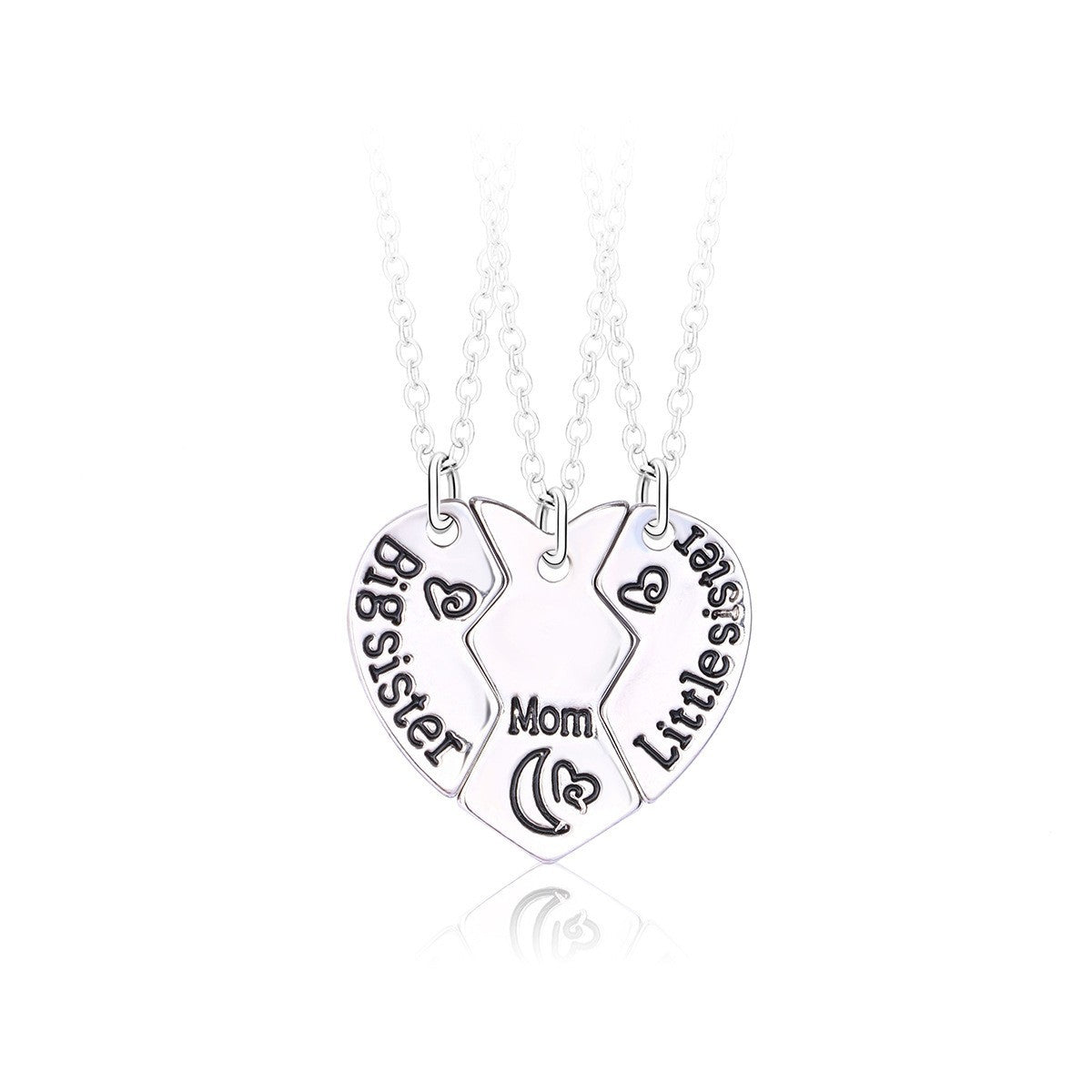 Wholesale Star Moon Three-person Chain  Splicing Round Pendant Set Necklace