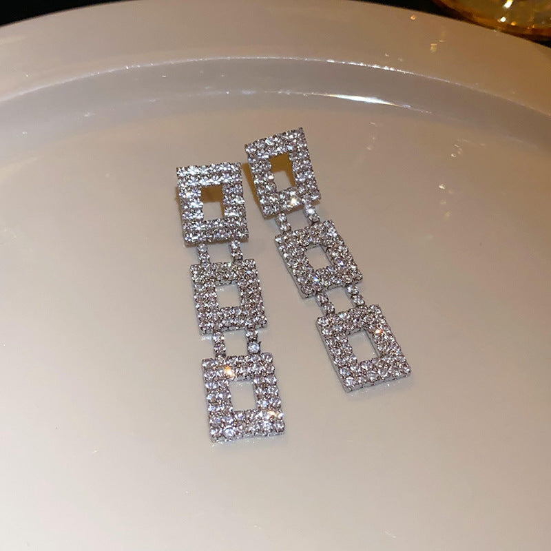 Wholesale Diamond Butterfly Flower Five Pointed Star Tassel Alloy Earrings