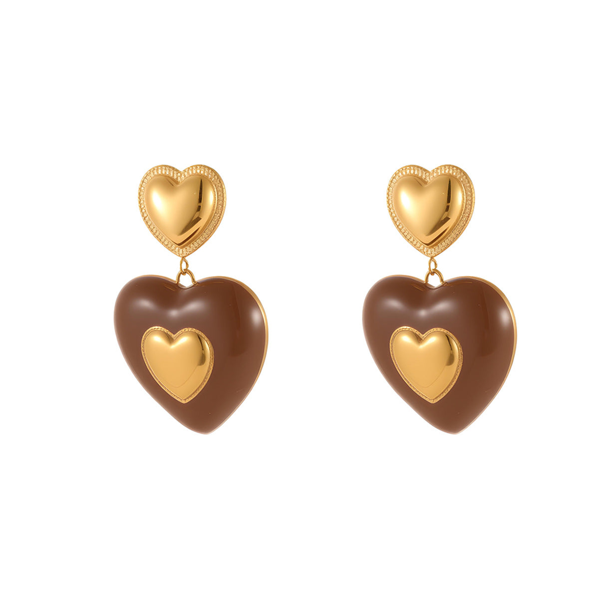 Wholesale Colorful Flower Love Countryside Stainless Steel Earrings