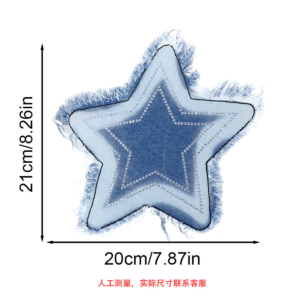 Wholesale Vintage denim fringe patch