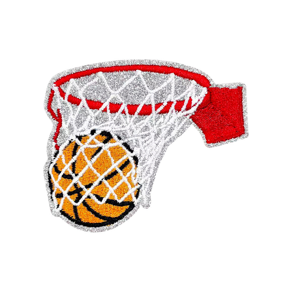Wholesale Basketball Embroidered Sequin Patch Iron On DIY Fashion Accessory