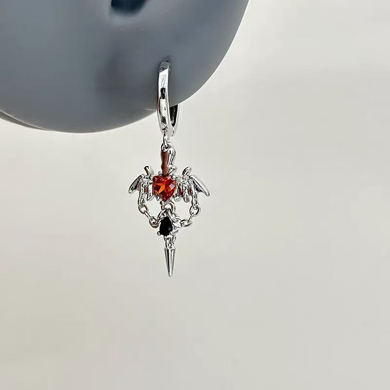 Wholesale Gothic Bat Devil Wing Ear Cuff Earrings Zinc Alloy Electroplated Dark Punk Jewelry Trendy Party Gift Boutique Resale