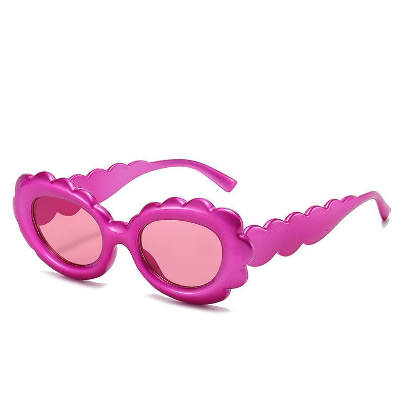 Wholesale Oval Fashion Sunflower Flower Sunglasses