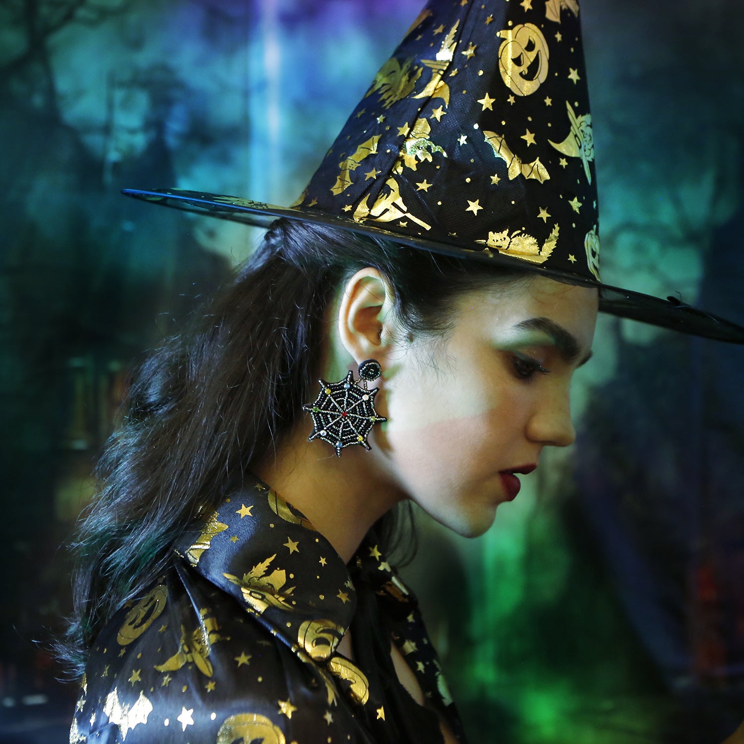 Wholesale Halloween Spider Web Rice Beads Earrings