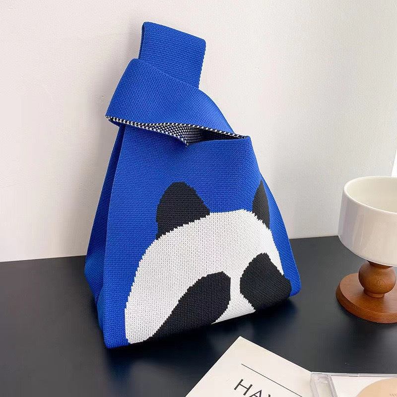 Wholesale Knitted Cute Panda Handbag