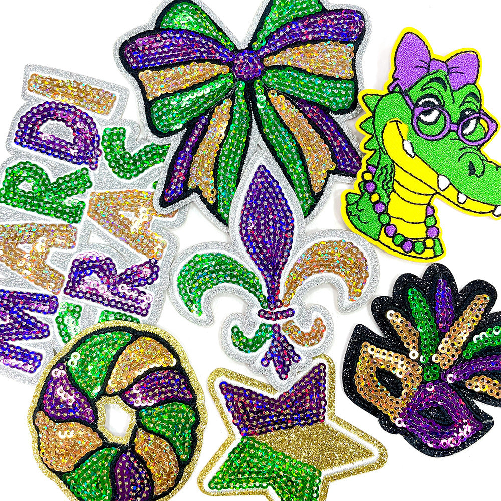 Wholesale Carnival Crocodile Pentagram Bow Series Embroidery DIY Patches