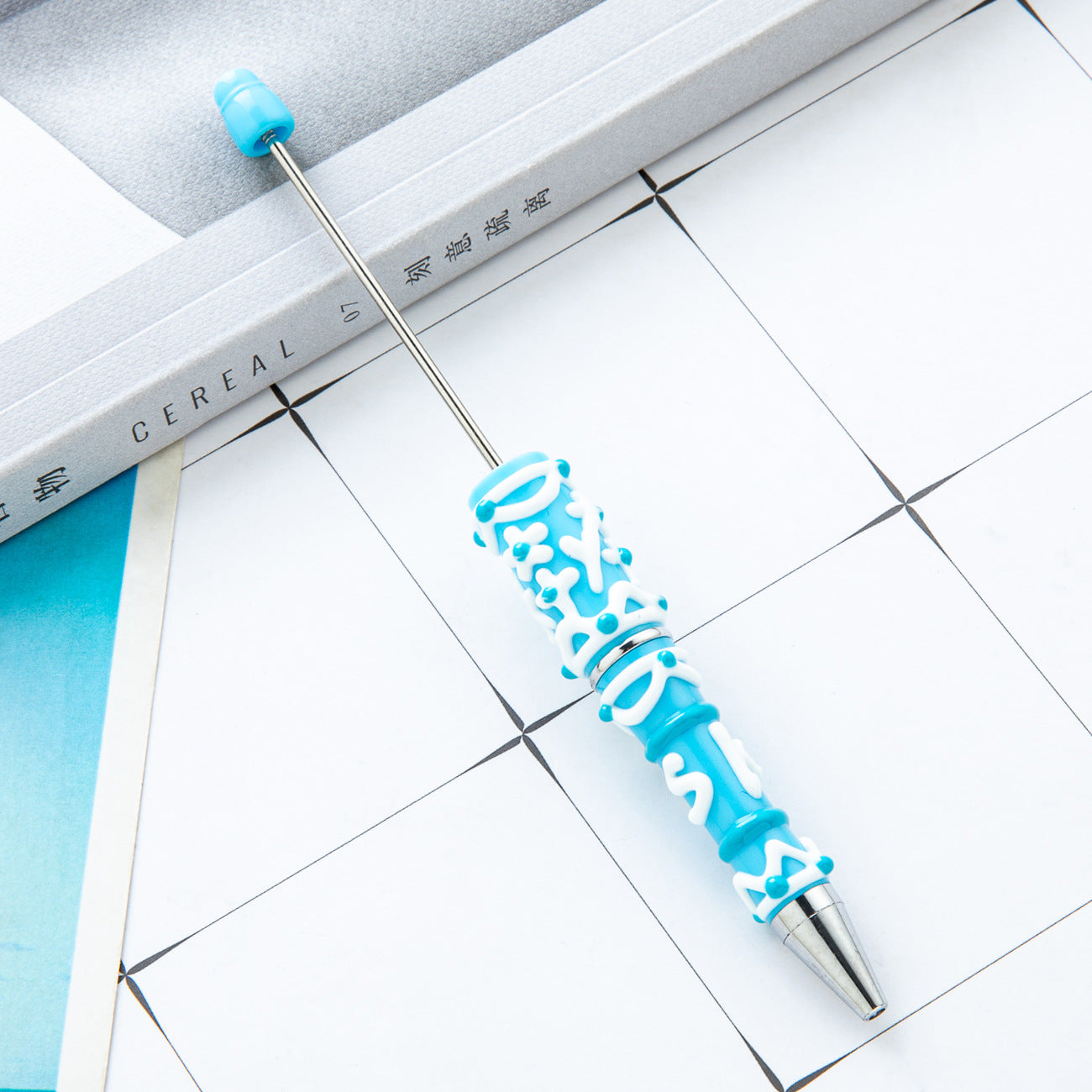 Wholesale Creative cream glue hand-painted beaded pen diy hand-painted oil ball point pen Macaron cream cute pen