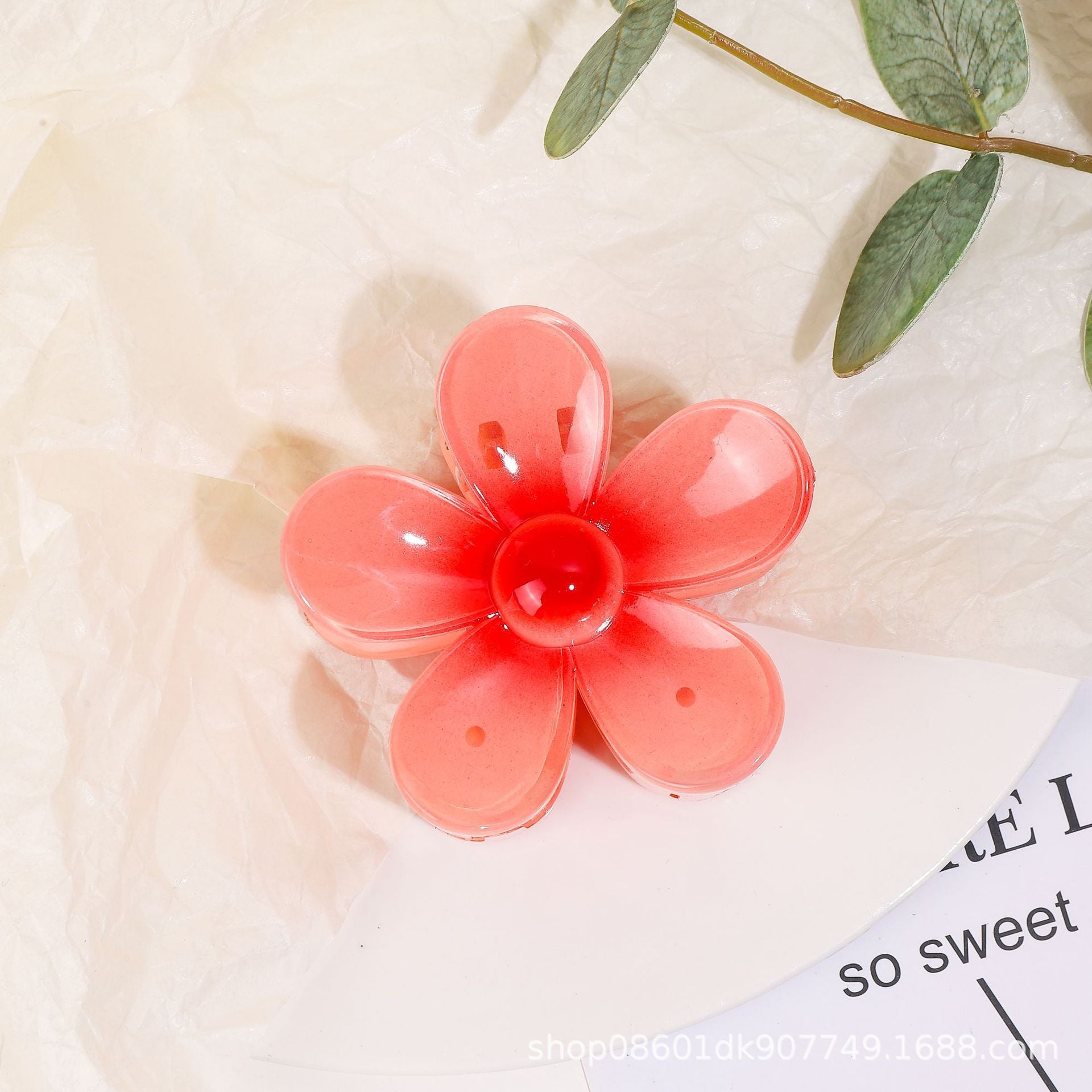 Wholesale Colorful Acrylic Egg Flower Women's Head DIY Shark Clip Hairpin Jewelry