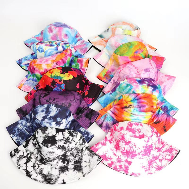 Wholesale Outdoor hiking sun protection double-sided tie dye hat Bucket Hat