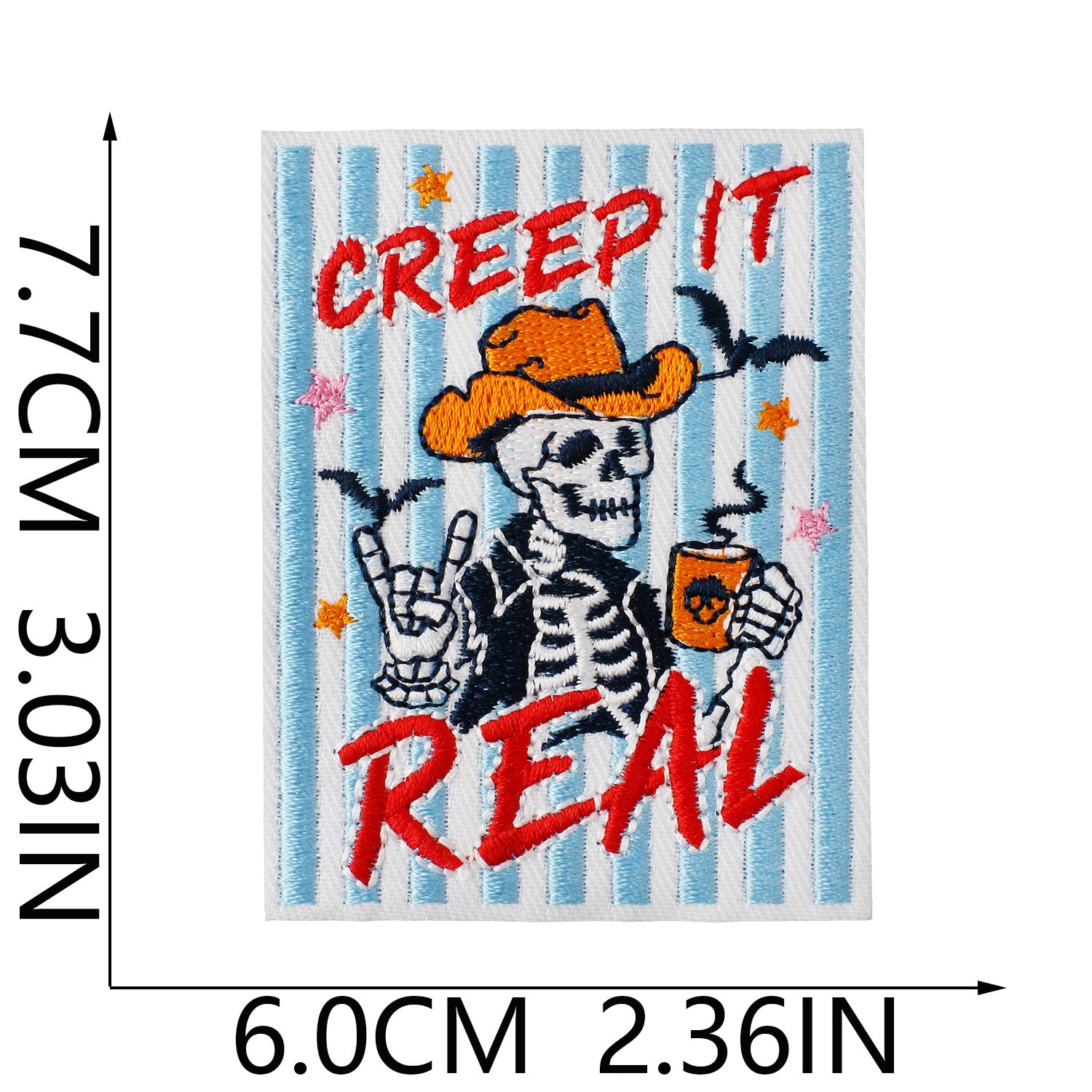 Wholesale  Embroidered Iron On Patches Ghost Zombie Design For Denim et And Bag Decorative Badge