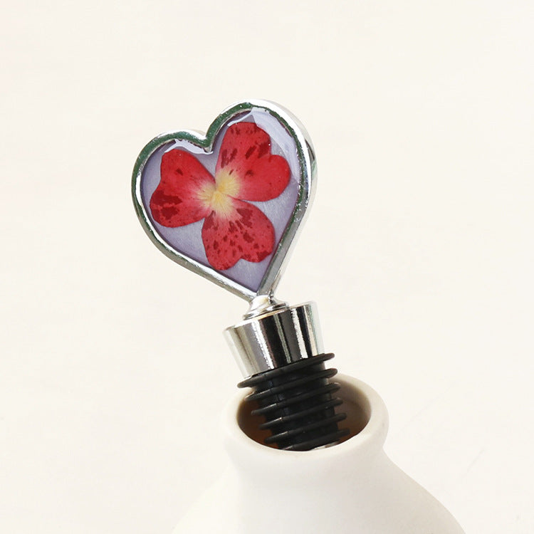 Wholesale Dried Flower Immortal Resin Red Wine Silicone Bottle Stopper