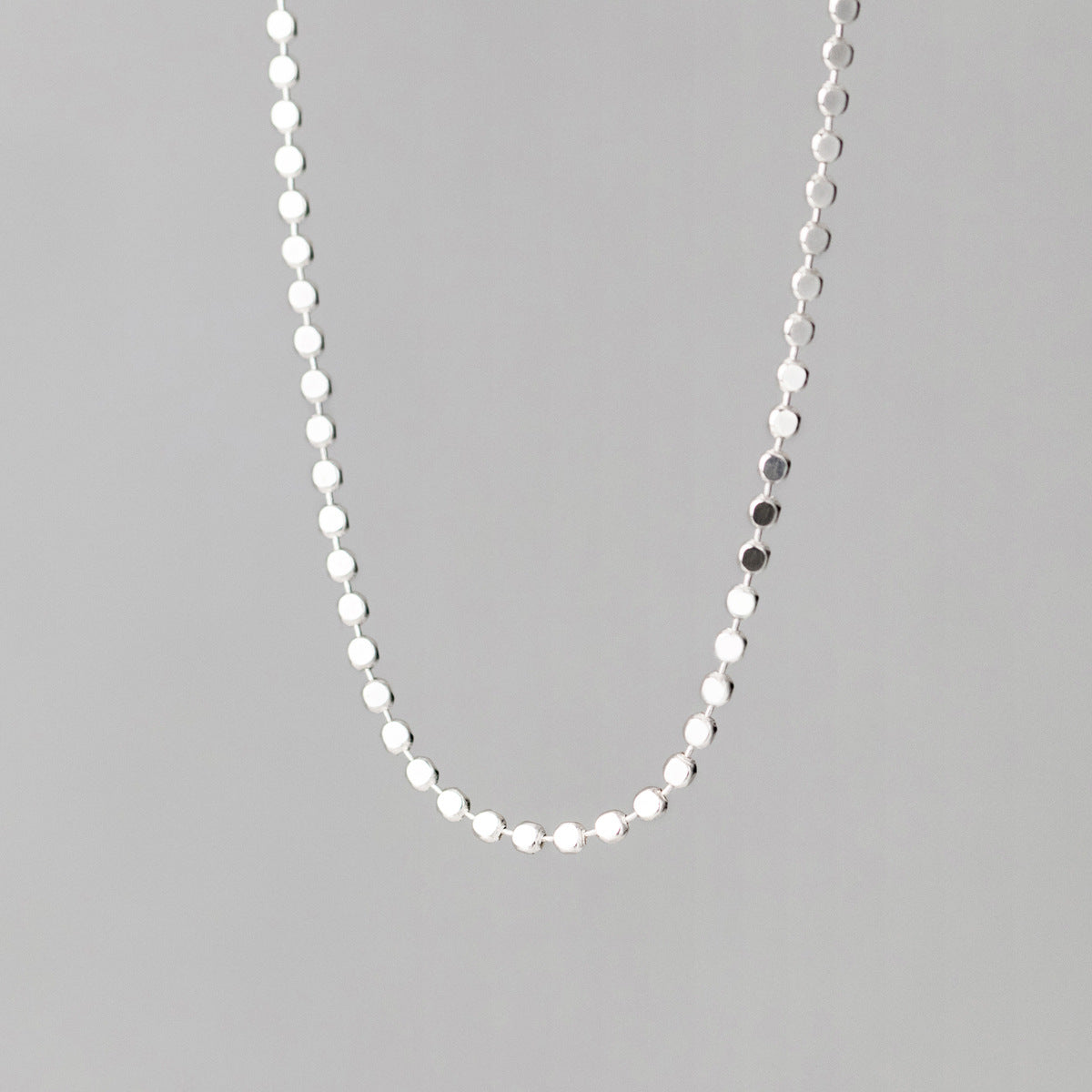 Wholesale S925 Silver Simple Smooth Round Necklace