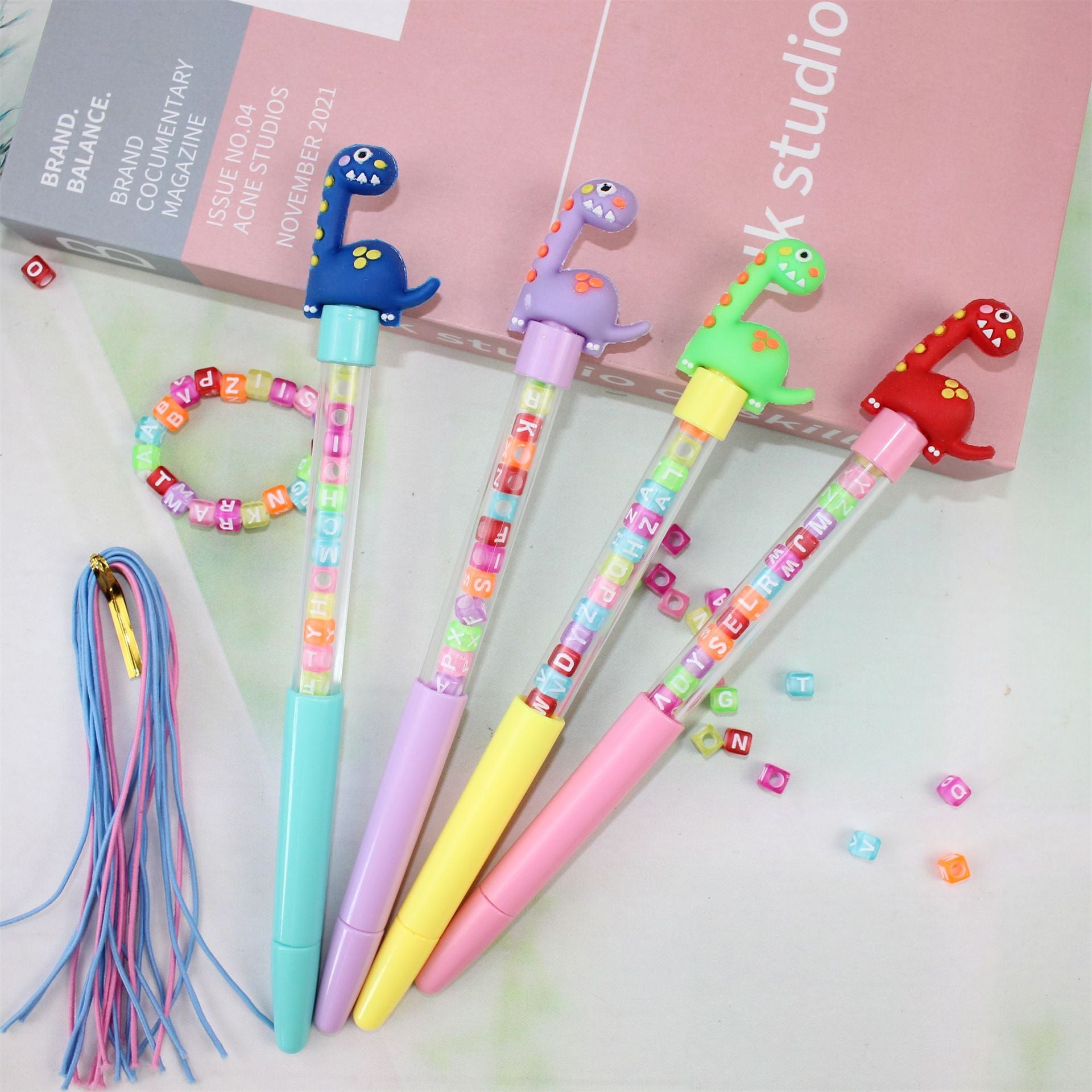 Wholesale 12pcs  Cute Colorful Brachiosaurus DIY Plastic Gel Pen