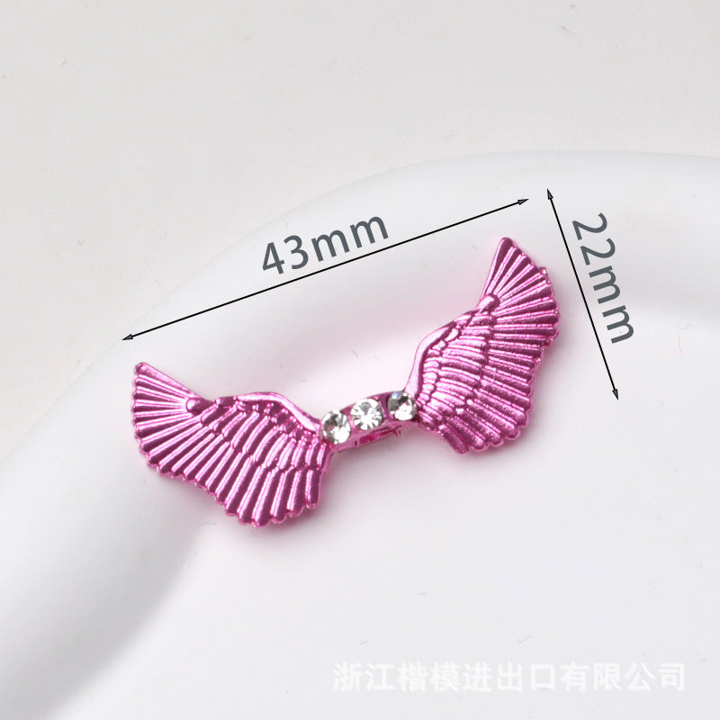 Wholesale 50PCS DIY Metal Electroplated Colorful Wings Butterfly Vertical Hole Loose Beads