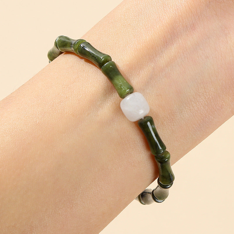 Wholesale Olive Jade Bamboo Green Aventurine Bracelet