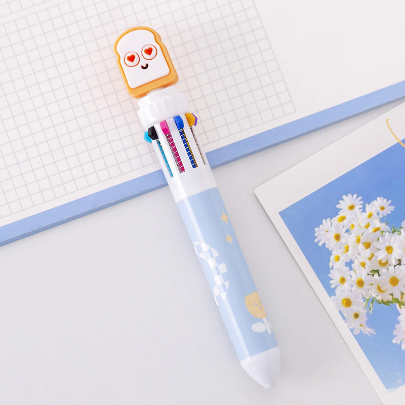 Plástico de plástico al por mayor de diez colores Fries Hamburgurpero bolígrafo