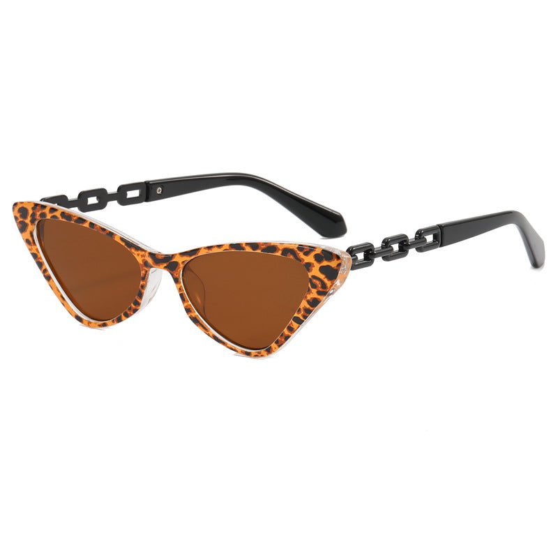 Wholesale Trendy metal chain triangle sunglasses