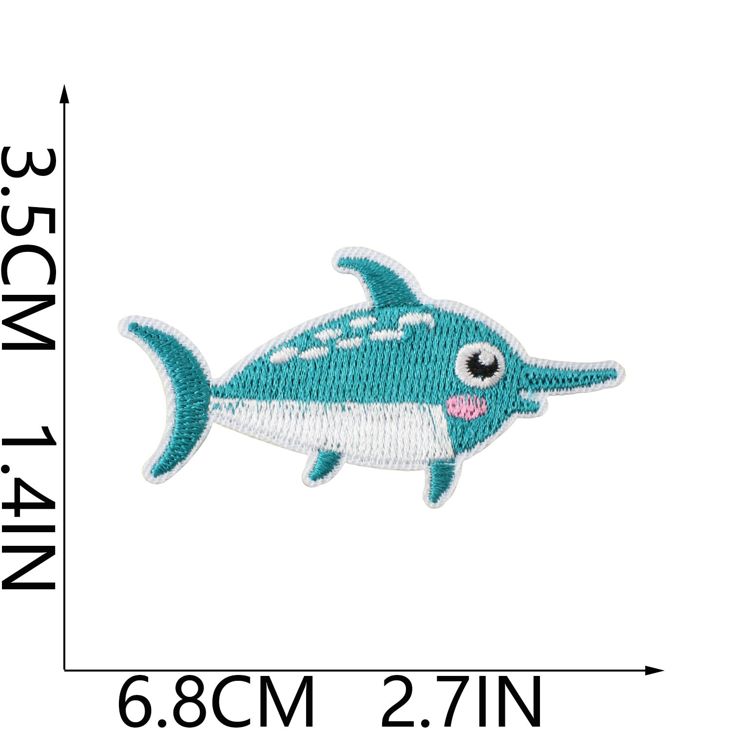 Wholesale Trendy Ocean Party Embroidered Patches For Kids Clothing Cartoon Shark Dolphin Fashion Accessory