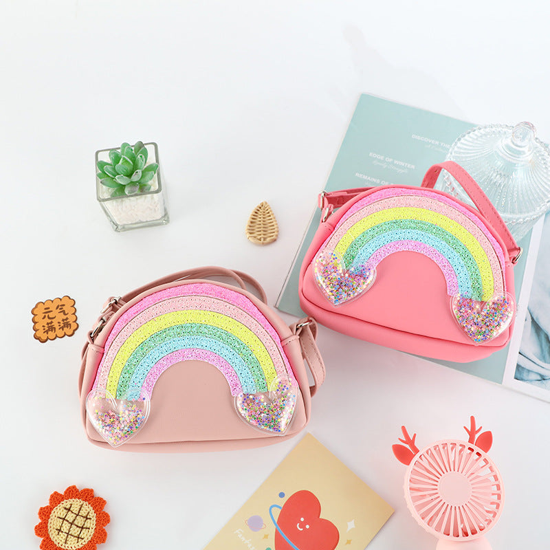 Wholesale Cotton Macaron Rainbow Kids Messenger Bag