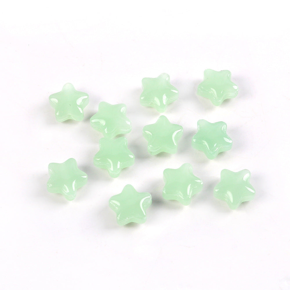 Wholesale 20pcs Color-Plated Five-Pointed Star Glass Handmade DIY Acrylic Beads