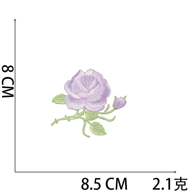 Wholesale Polyester Iron On Embroidery Patch Butterfly Floral Design For Clothing Decorative DIY Craft Supply