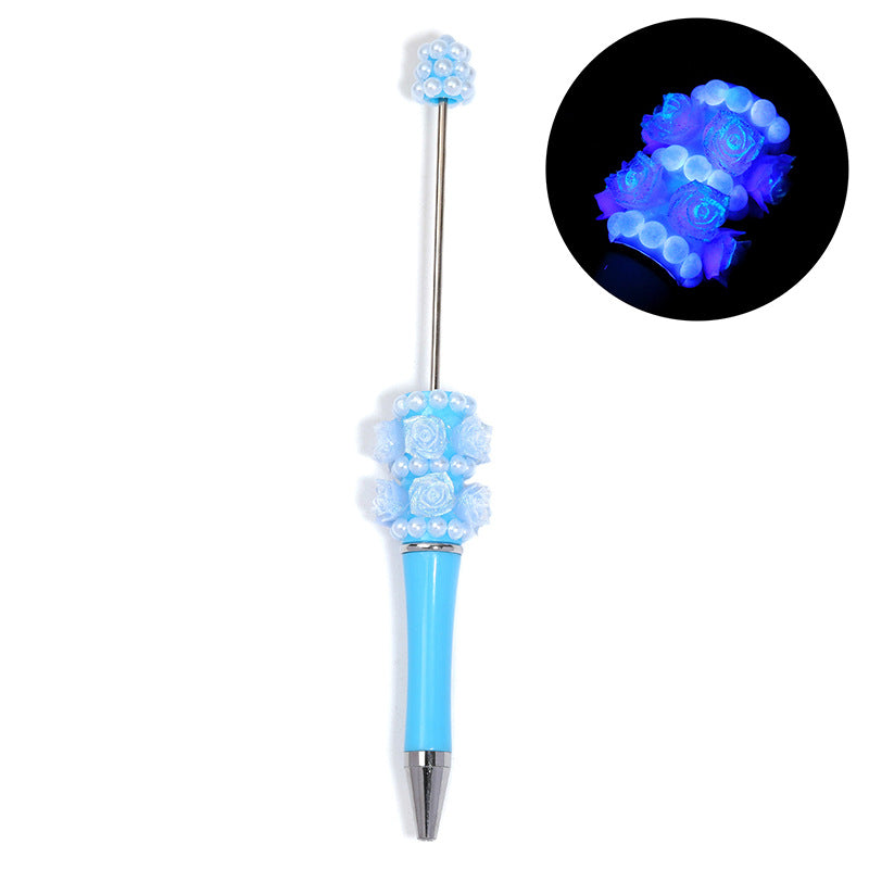 Wholesale 5pcs Heavy industry rose-shaped ballpoint pen Beadable Pen