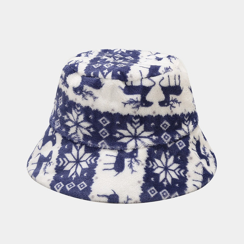 Wholesale Cotton Christmas Deer Pattern Bucket Hat