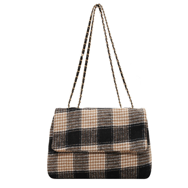 Wholesale Plaid Canvas Shoulder Bag