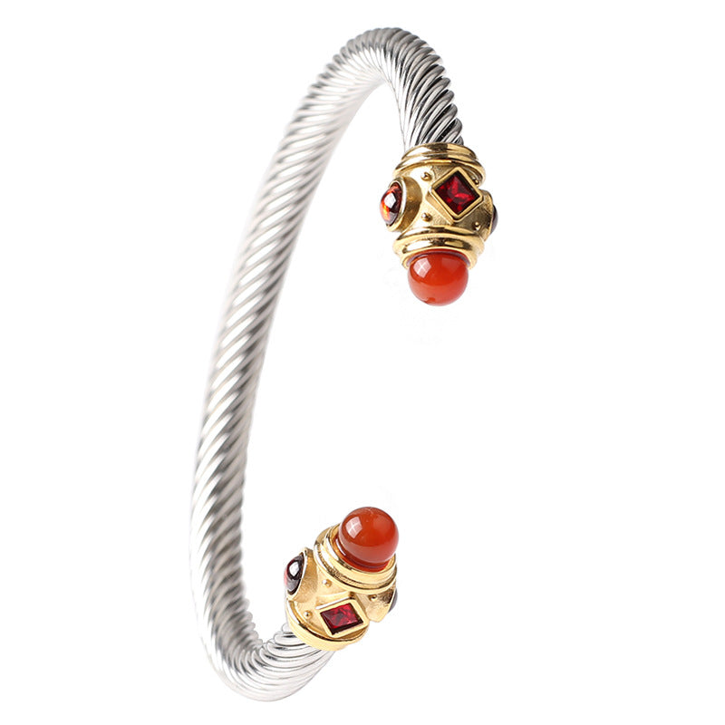 Wholesale Titanium Steel Cable Twist Bracelet