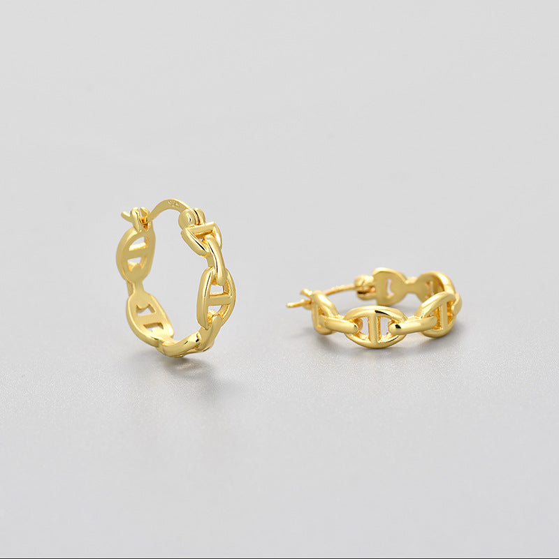 Wholesale  gold cold style circle ear retro earrings