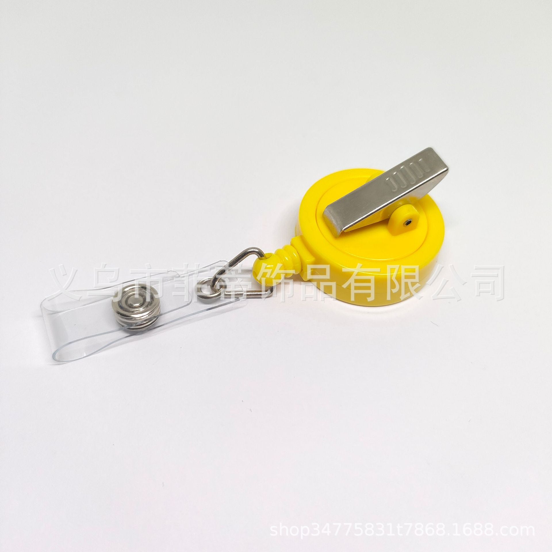 Wholesale Transparent & UnTransparent color Alligator Clip Easy-Pull Buckle Badge Reels Keychains