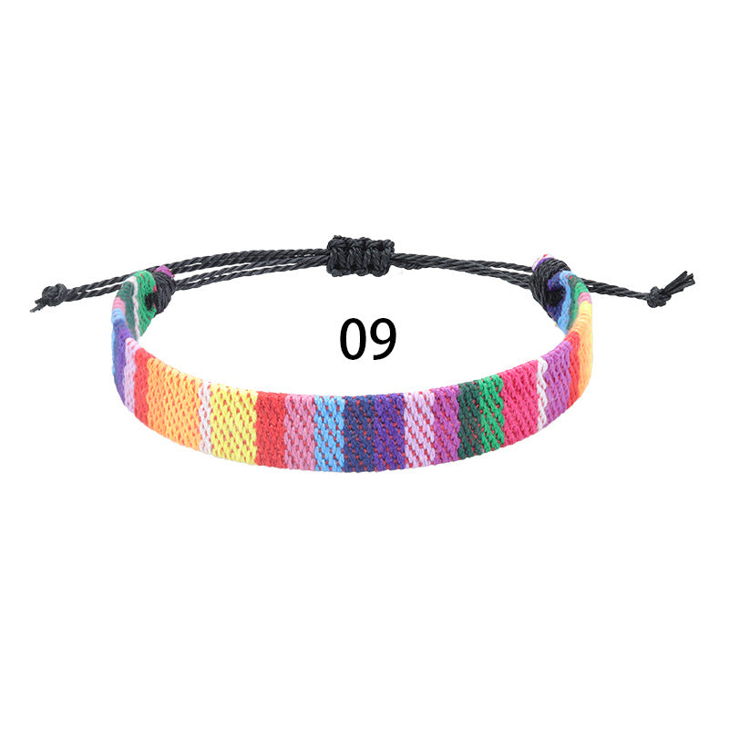 Brazalete de tela de color ancho tejido al por mayor