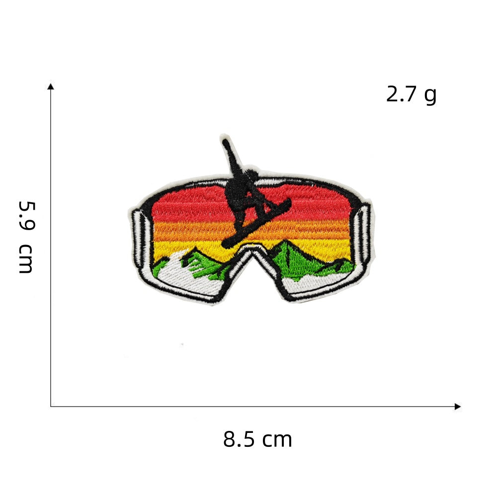 Wholesale Embroidered Patches Outdoor Camping Travel Landscape Adhesive Backing Decorative Gift