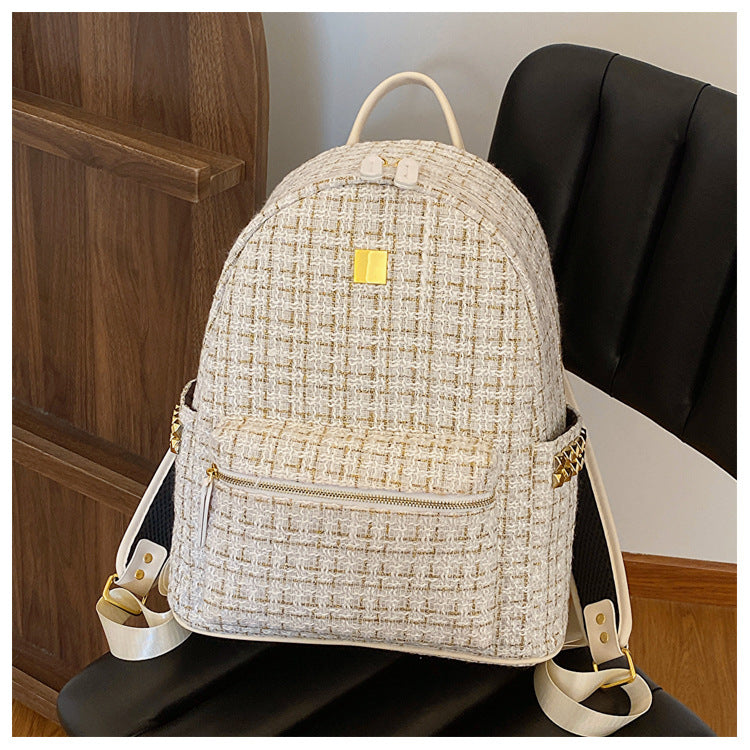 Wholesale Rivet Large Capacity Woolen Backpack