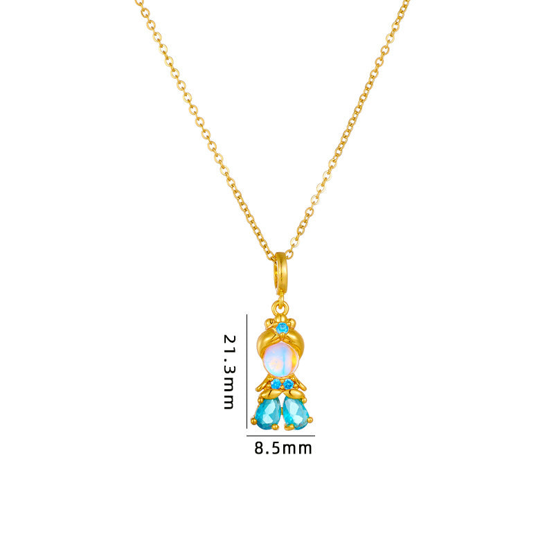 Wholesale creative cartoon necklace titanium steel Princess Accessories