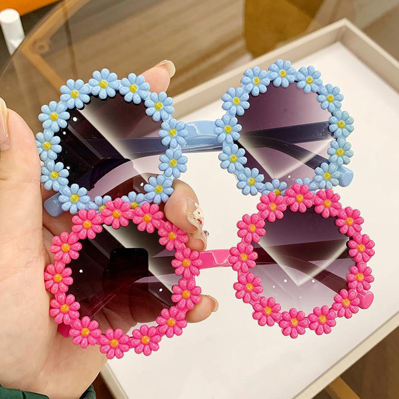 Wholesale Children's Cute Flower Sunglasses Travel Beach Sunshade Glasses Fashion Sunglasses